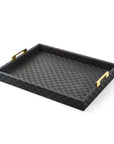 Black Faux Leather Large Tray