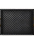 Black Faux Leather Large Tray