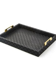 Black Faux Leather Large Tray
