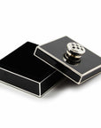 Black Silver Plated Trinket Box With Check Knob