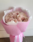 Hand - tied Bouquet of Pink Roses