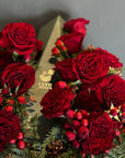 Wedding Gift Basket Sini - Red Roses and Green Flowers Gift Basket