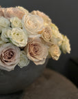 The Emma Floral Arrangement - Cream Roses, White Roses, and Pink Roses
