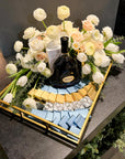 Wedding Gift Basket - Armenian Sini Engagement and Wedding Gift With Cognac, Chocolate, Gift and Flowers
