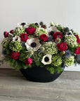 White, Red, Pink and Green Floral Arrangement - The Michelle