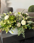 The Luciana - White Ranunculus and Succulents Classic Size