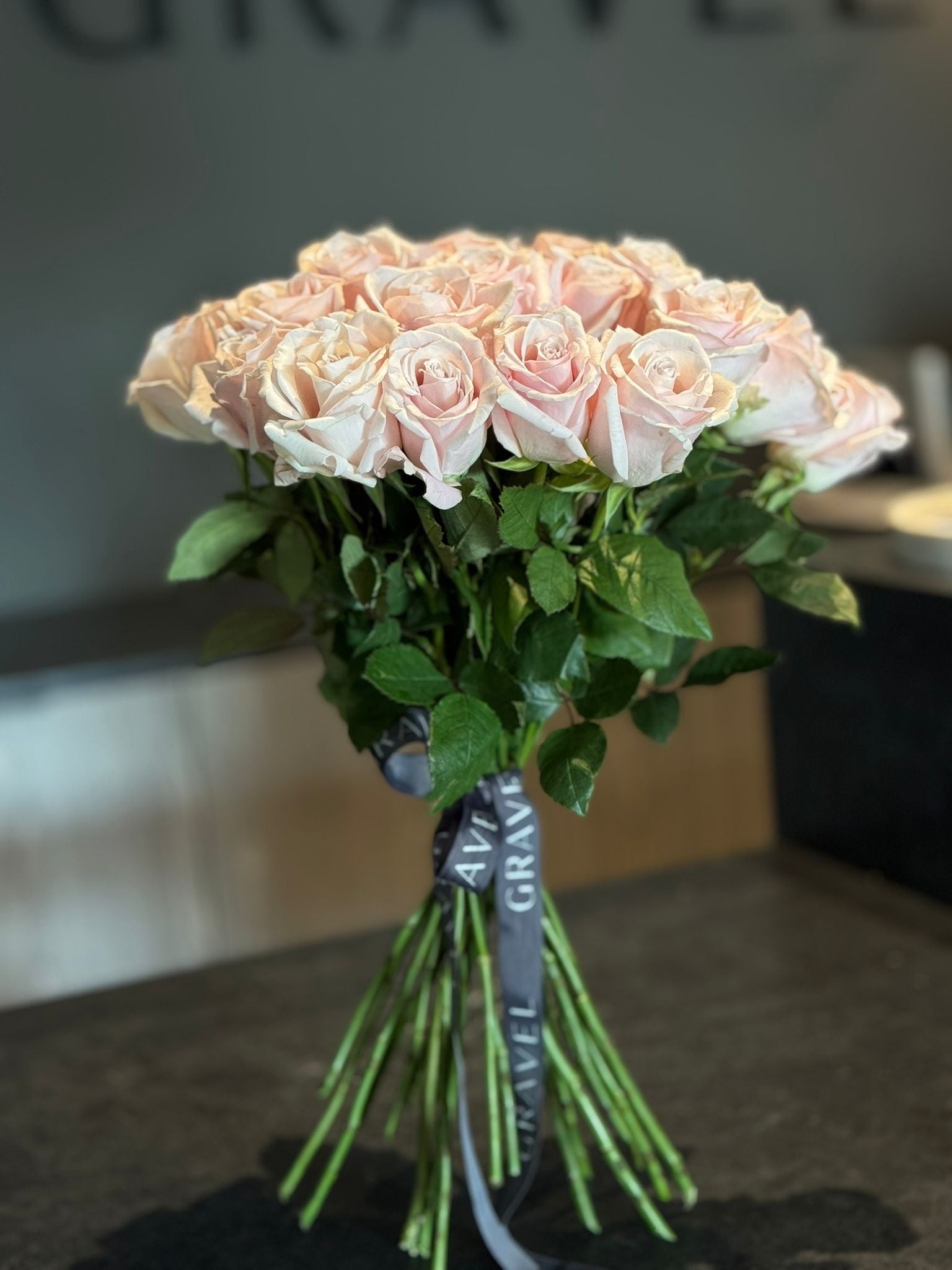 25 Pink Eskimo Roses Valentine's Day Hand Bouquet