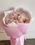 25 Pink Eskimo Roses Valentine's Day Hand Bouquet