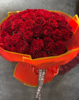 Red Roses Valentine's Day Hand Bouquet - 50 Red Hearts Roses Hand Bouquet