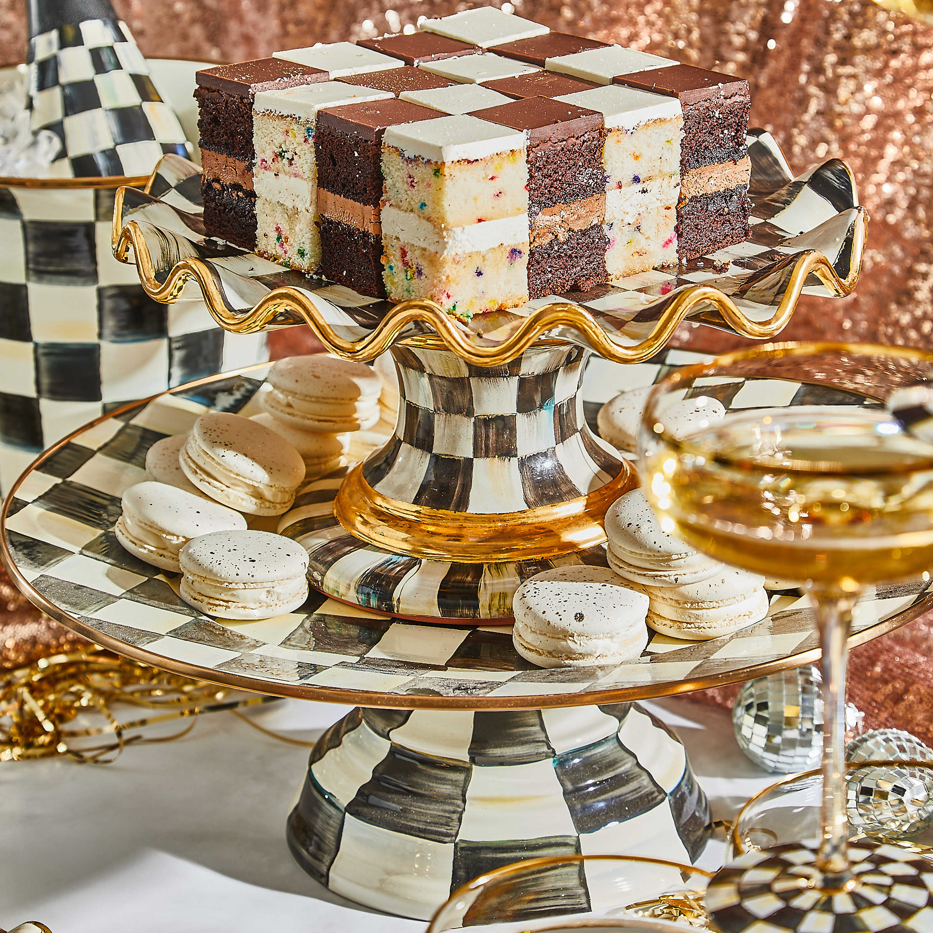 Courtly Ceramic Fluted Cake Stand