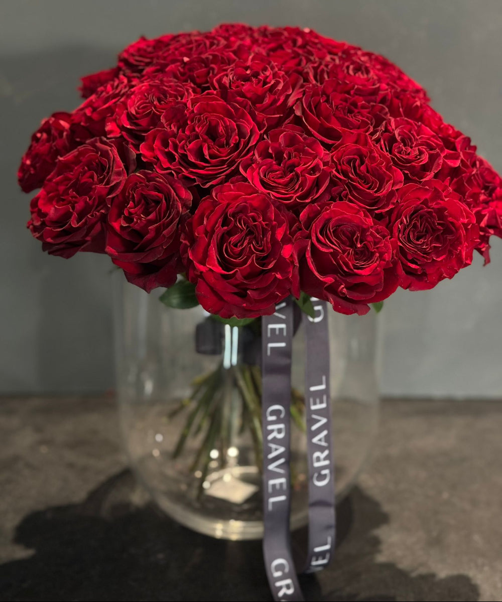 Hand - tied Bouquet of Red Roses