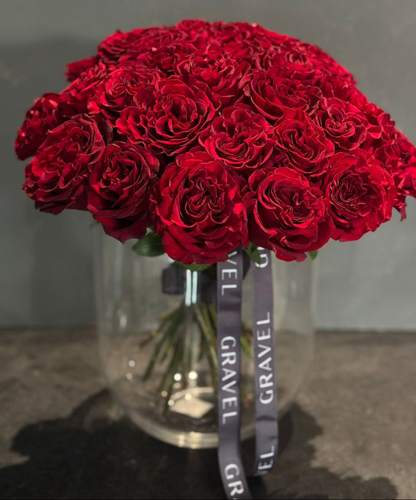 Hand - tied Bouquet of Red Roses