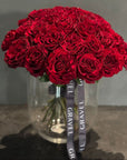 Hand - tied Bouquet of Red Roses