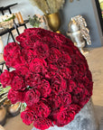 Hand - tied Bouquet of Red Roses