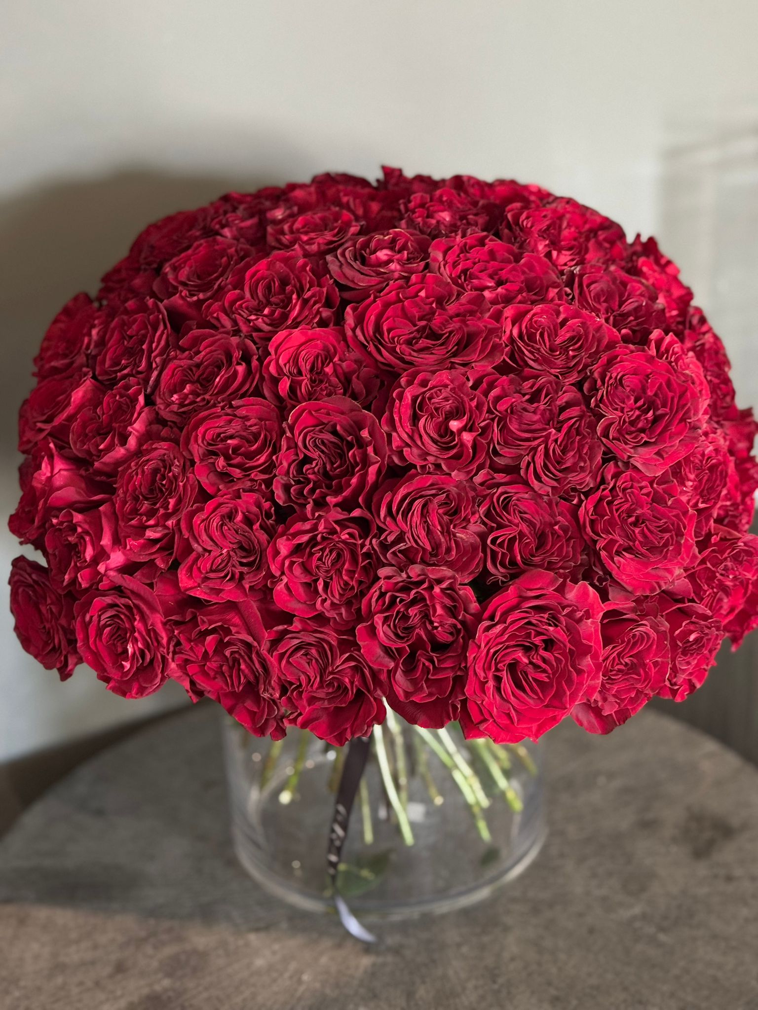 Hand - tied Bouquet of Red Roses