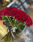 Hand - tied Bouquet of Red Roses