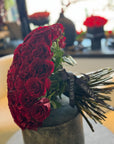 Hand - tied Bouquet of Red Roses