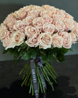 Hand - tied Bouquet of Pink Roses