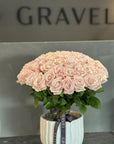 Hand - tied Bouquet of Pink Roses