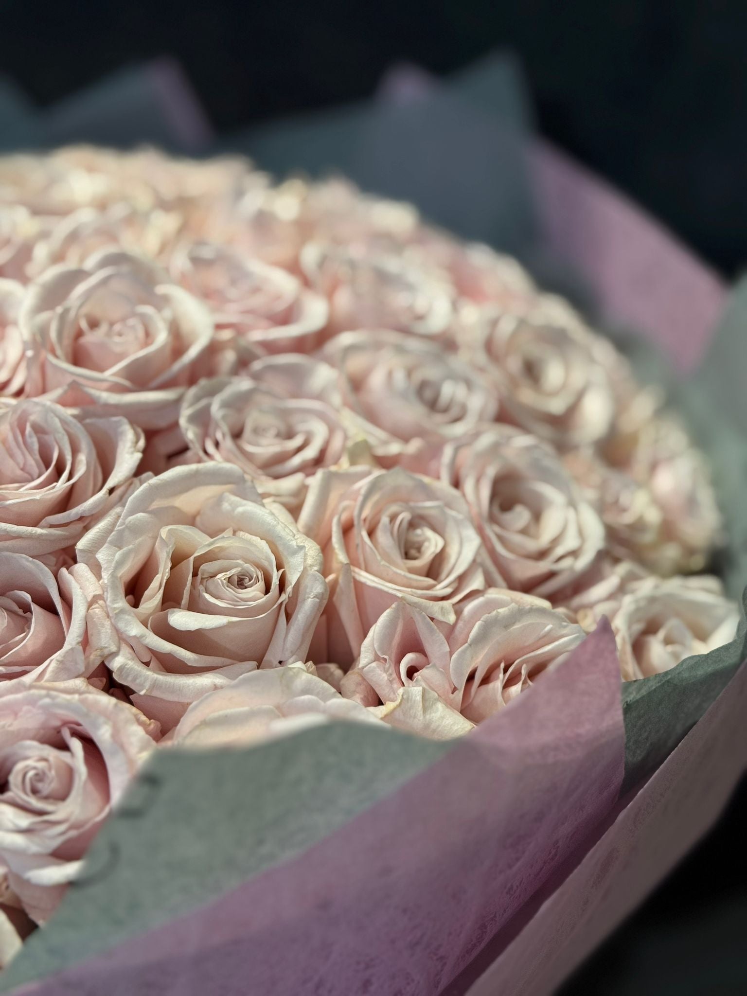 Hand - tied Bouquet of Pink Roses