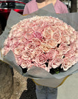 Hand - tied Bouquet of Pink Roses