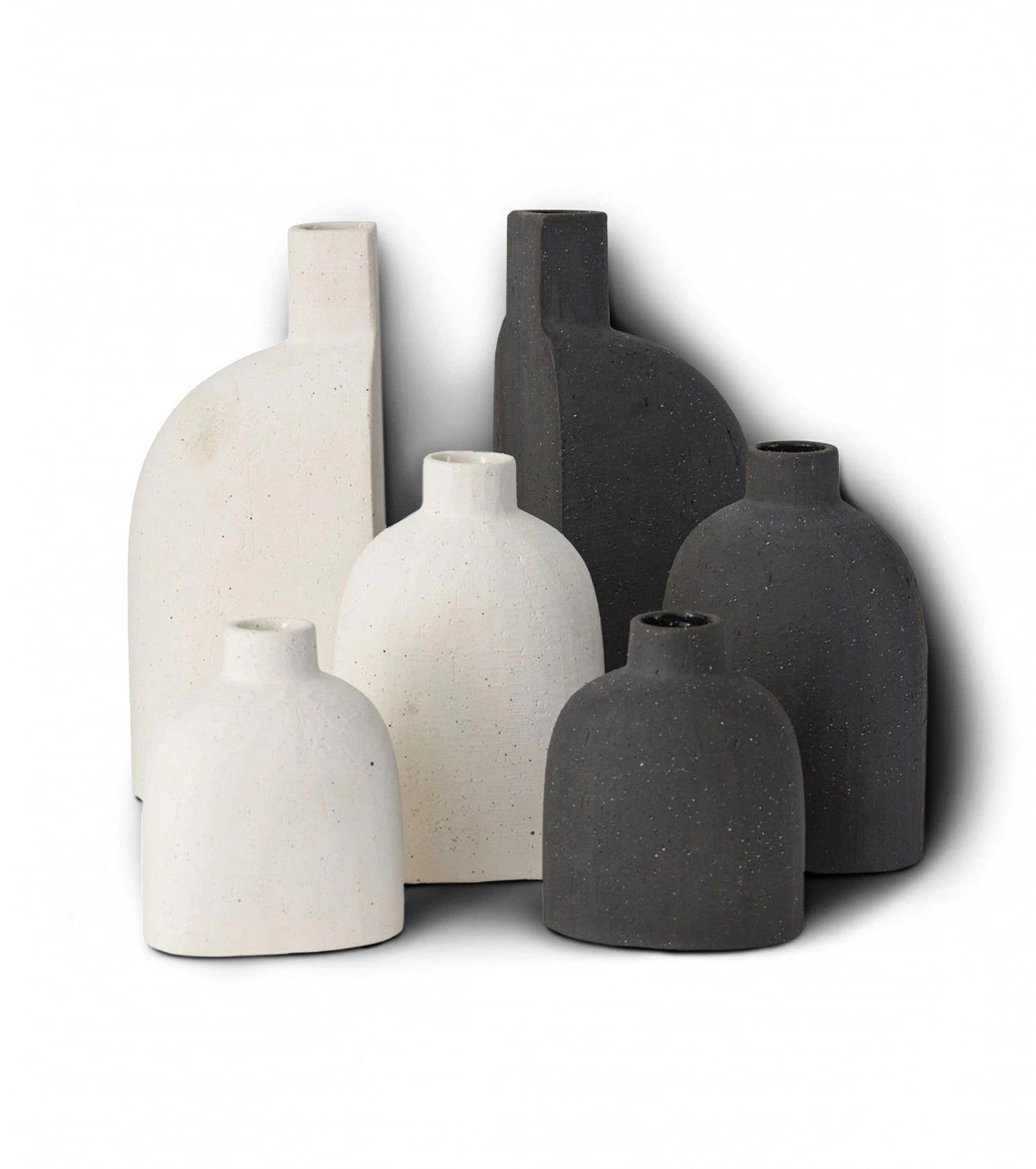 Karis Black (Charcoal) and White Modern Vase