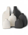Karis Black (Charcoal) and White Modern Vase