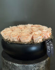 Preserved Roses in Round Bowl Floral Arrangement Peach