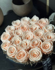 Preserved Roses in Round Bowl Floral Arrangement Peach