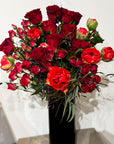 Red Roses, Tulips, and Agonis Bouquet - Nationwide Shipping