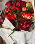 Red Roses, Tulips, and Agonis Bouquet - Nationwide Shipping