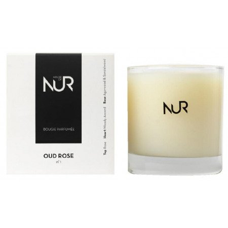 House of Nur - Oud Rose Candle with Graphic Color 8oz