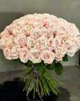 50 Pink Eskimo Roses Valentine's Day Hand Bouquet