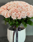 50 Pink Eskimo Roses Valentine's Day Hand Bouquet