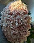 50 Pink Eskimo Roses Valentine's Day Hand Bouquet