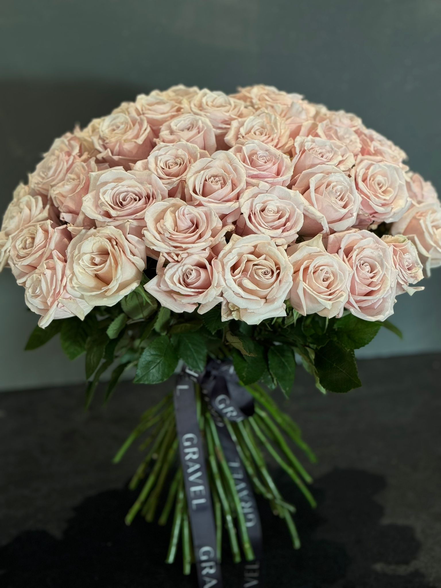 50 Pink Eskimo Roses Valentine's Day Hand Bouquet