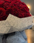 Red Roses Valentine's Day Bouquet - 100 Red Hearts Roses Hand Bouquet