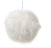 White Fur Ball Ornament